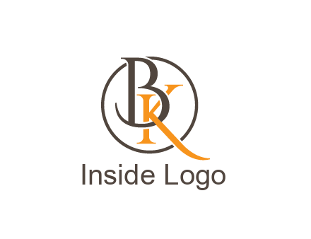 letter B and letter K intertwining with each other in circle