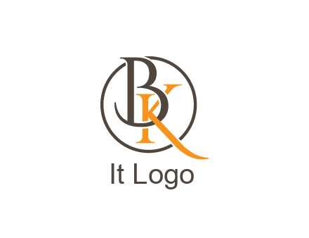 letter B and letter K intertwining with each other in circle