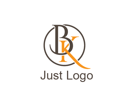 letter B and letter K intertwining with each other in circle