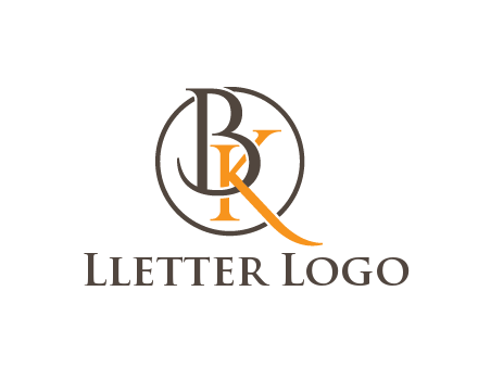 letter B and letter K intertwining with each other in circle