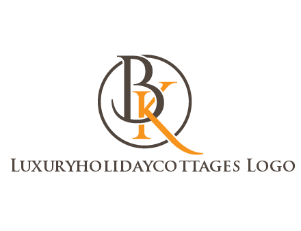 letter B and letter K intertwining with each other in circle