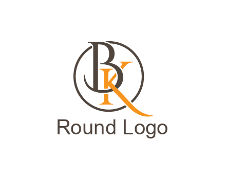 letter B and letter K intertwining with each other in circle