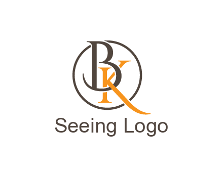 letter B and letter K intertwining with each other in circle