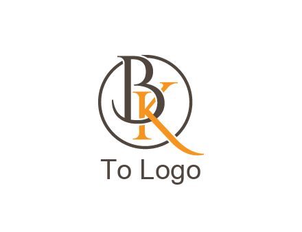 letter B and letter K intertwining with each other in circle