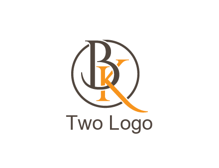 letter B and letter K intertwining with each other in circle