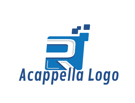 negative spacing letter R in square with pixels