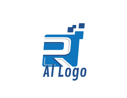 negative spacing letter R in square with pixels