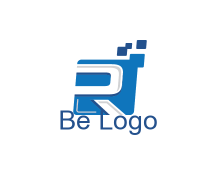 negative spacing letter R in square with pixels