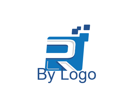 negative spacing letter R in square with pixels