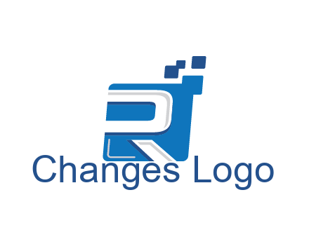 negative spacing letter R in square with pixels
