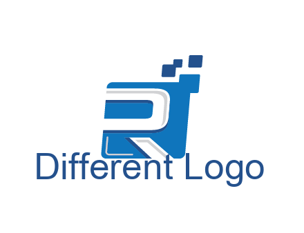negative spacing letter R in square with pixels
