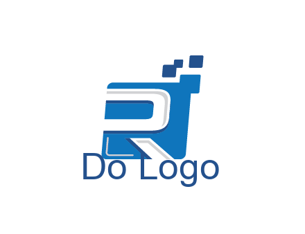 negative spacing letter R in square with pixels