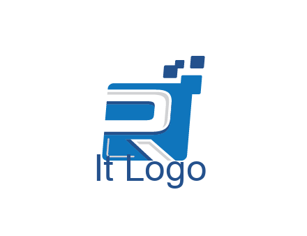 negative spacing letter R in square with pixels