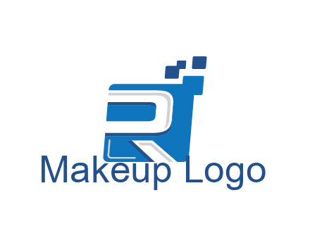 negative spacing letter R in square with pixels