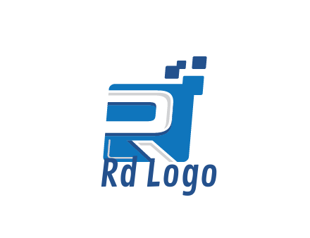 negative spacing letter R in square with pixels