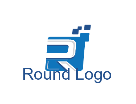 negative spacing letter R in square with pixels