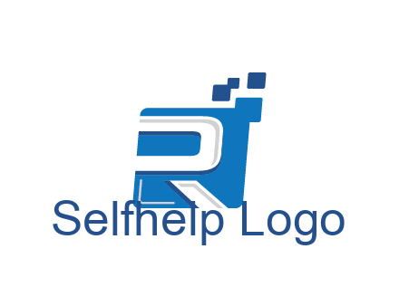 negative spacing letter R in square with pixels