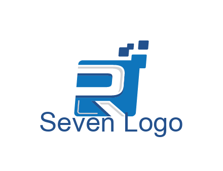 negative spacing letter R in square with pixels