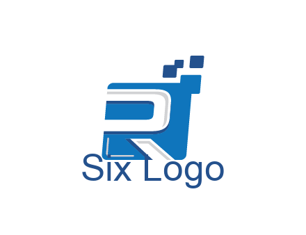 negative spacing letter R in square with pixels