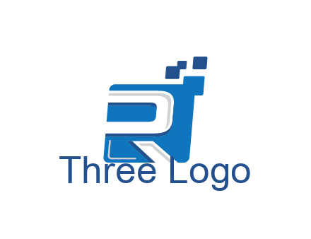 negative spacing letter R in square with pixels