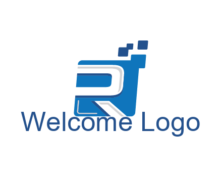 negative spacing letter R in square with pixels