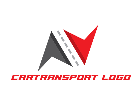 arrows with dotted line in between forming road