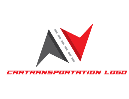 arrows with dotted line in between forming road