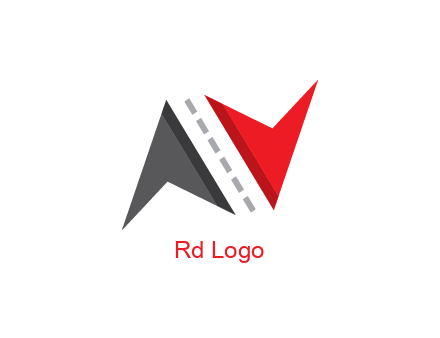 arrows with dotted line in between forming road