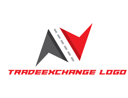 arrows with dotted line in between forming road