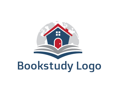 globe behind house with book