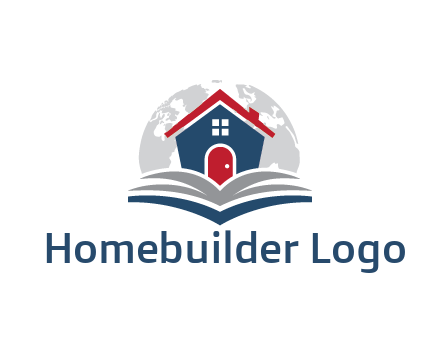 globe behind house with book