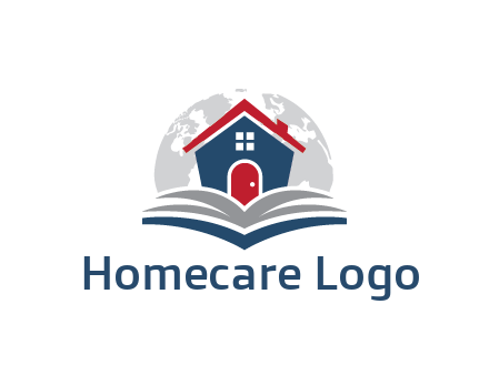 globe behind house with book