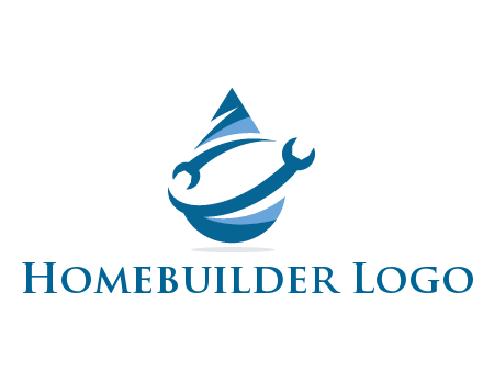 water droplet with swoosh wrenches