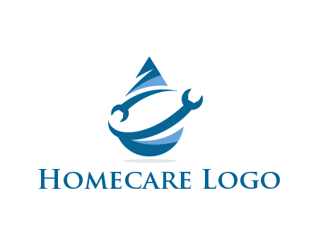 water droplet with swoosh wrenches