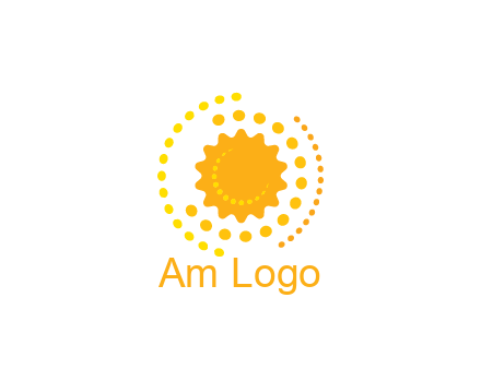 abstract sun with dotted pattern
