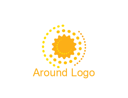 abstract sun with dotted pattern