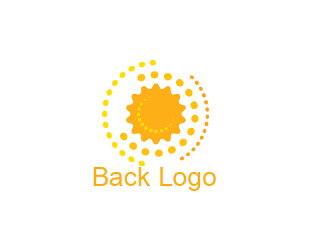 abstract sun with dotted pattern