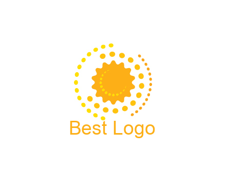 abstract sun with dotted pattern