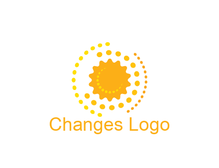 abstract sun with dotted pattern