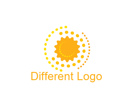 abstract sun with dotted pattern