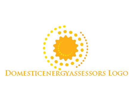 abstract sun with dotted pattern