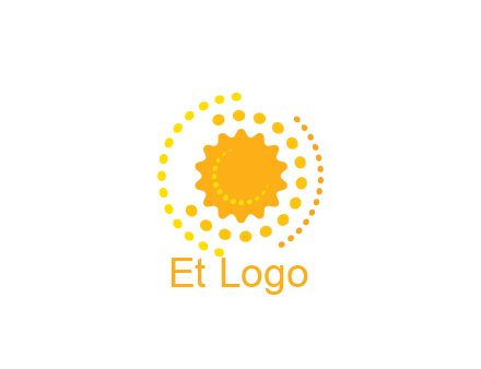 abstract sun with dotted pattern