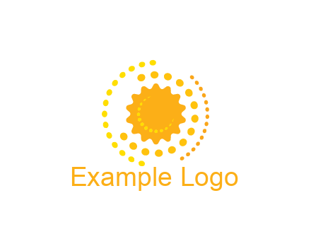 abstract sun with dotted pattern