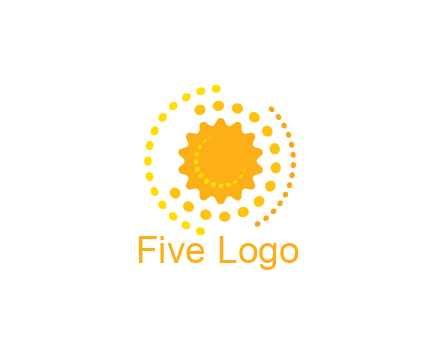 abstract sun with dotted pattern