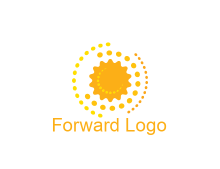 abstract sun with dotted pattern