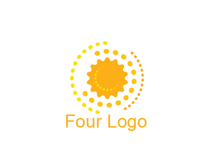 abstract sun with dotted pattern