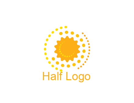 abstract sun with dotted pattern