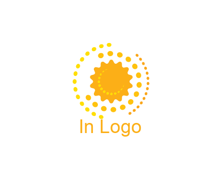 abstract sun with dotted pattern