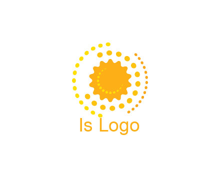 abstract sun with dotted pattern