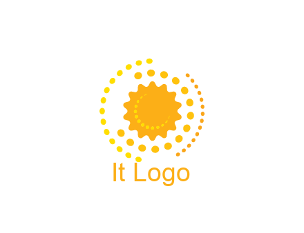 abstract sun with dotted pattern